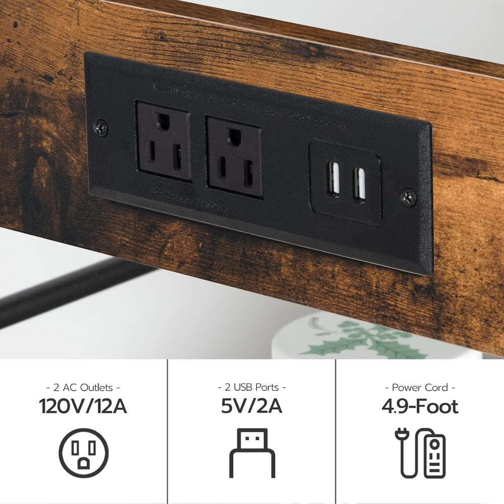 HOOBRO Kitchen Island with Storage, Kitchen Island Table with Power Outlet, 3...