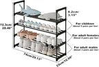 Calmootey 4-Tier Shoe Rack, Tall Large Capacity 20 Pairs Shoes Storage Organizer, Stackable Wide Shoe Shelf for Entryway, Hallway, Black
