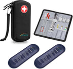 Hard Shell Insulin Cooler Travel Case with 2 Ice Pack, Shock Absorption Insulated Diabetic Medication Organizer Carrying Bag with Extra Pouch for Insulin Pen and Other Diabetic Supplies, Black