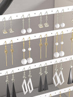 Earring Holder Organizer,Pierced Large Earrings Display Stand For Selling,Small Stud Earring Organizer Rack,Hoop Earring Storage Hanger Tree (White, 4 tier)