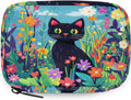 Art Painting Flower Cat Pill Organizer Travel Medicine Case with Zipper Daily Vitamin Storage Bag Portable 8 Slot Weekly Pill Box Supplement Holder for Home Office Gym Travel
