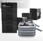 Steam Train Clouds CD Case with Zipper 40 Capacity DVD Case Holder Hard Plastic DVD Disc Storage Box Portable Disc Storage Organizer CD Wallet Bag Media Disc Wallet for Car Home