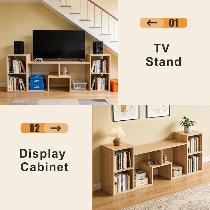 Lightdot 65 inch TV Stand, Modern Entertainment Center with Storage Open Shelf Large Capacity for Collection, Media TV Table Consoles for Living Room/Bedroom/Sofa Cabinet, Easy Assembly - Walnut