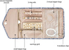 BAGSMART Travel Jewellery Organiser Roll Foldable Jewelry Case for Journey-Rings, Necklaces, Bracelets, Earrings, White Leaf