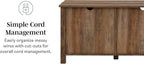Walker Edison Portsmouth Classic 2 Glass Door TV Stand for TVs up to 80 Inches, 70 Inch, Rustic Oak