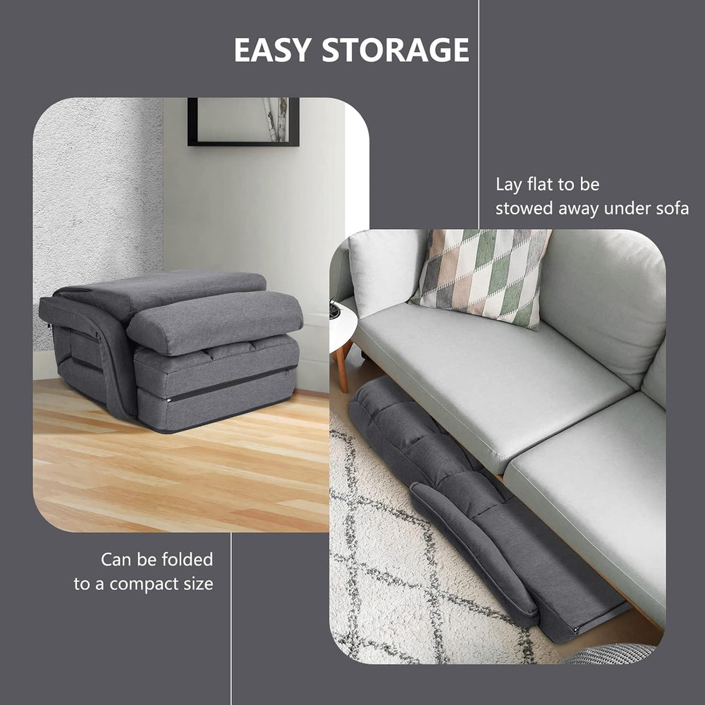 S AFSTAR Indoor Chaise Lounge Sofa, Folding Lazy Sofa Floor Chair with 6-Posi...