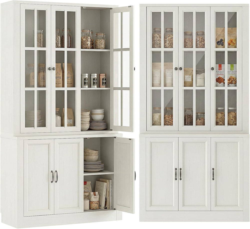 80" Modular Kitchen Pantry Cabinet, 2-in-1 Freestanding Tall Pantry Cabi...