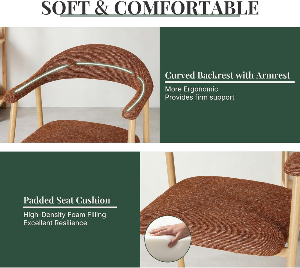Dining Chairs Set of 4, Fabric Kitchen Side Chair for Living Room | Modern, U...