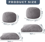 MAXYOYO Giant Bean Bag Chair Bed for Adults, Convertible Beanbag Folds from Lazy Chair to Floor Couch Bed, Large Floor Sofa Couch, Big Sofa Bed, High-Density Foam Filling, Machine Washable Cover