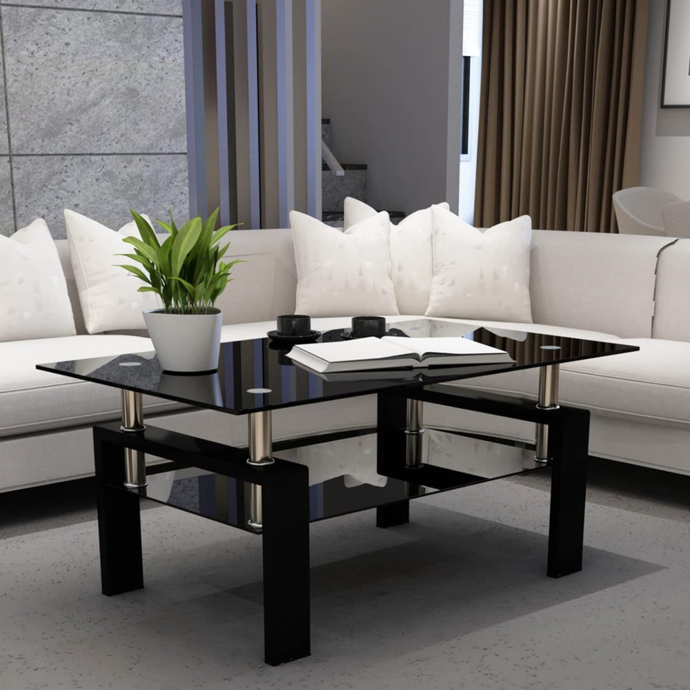 Glass Coffee Table Sets of 3 for Living Room, Mordern End Table Sofa Side Tab...