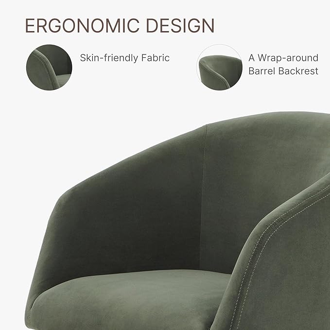 Swivel Dining Chairs Set of 1, Upholstered Mid Century Modern Deskchair with ...