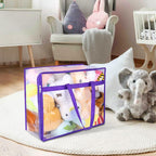 4 Pack Clear Zippered Storage Bags for Clothes, Closet Organizers and Storage Vinyl Bag for Bedding, Linen, Blankets, Comforters, Clothes & Toys Multi Purpose & Space Saver PVC Organizers