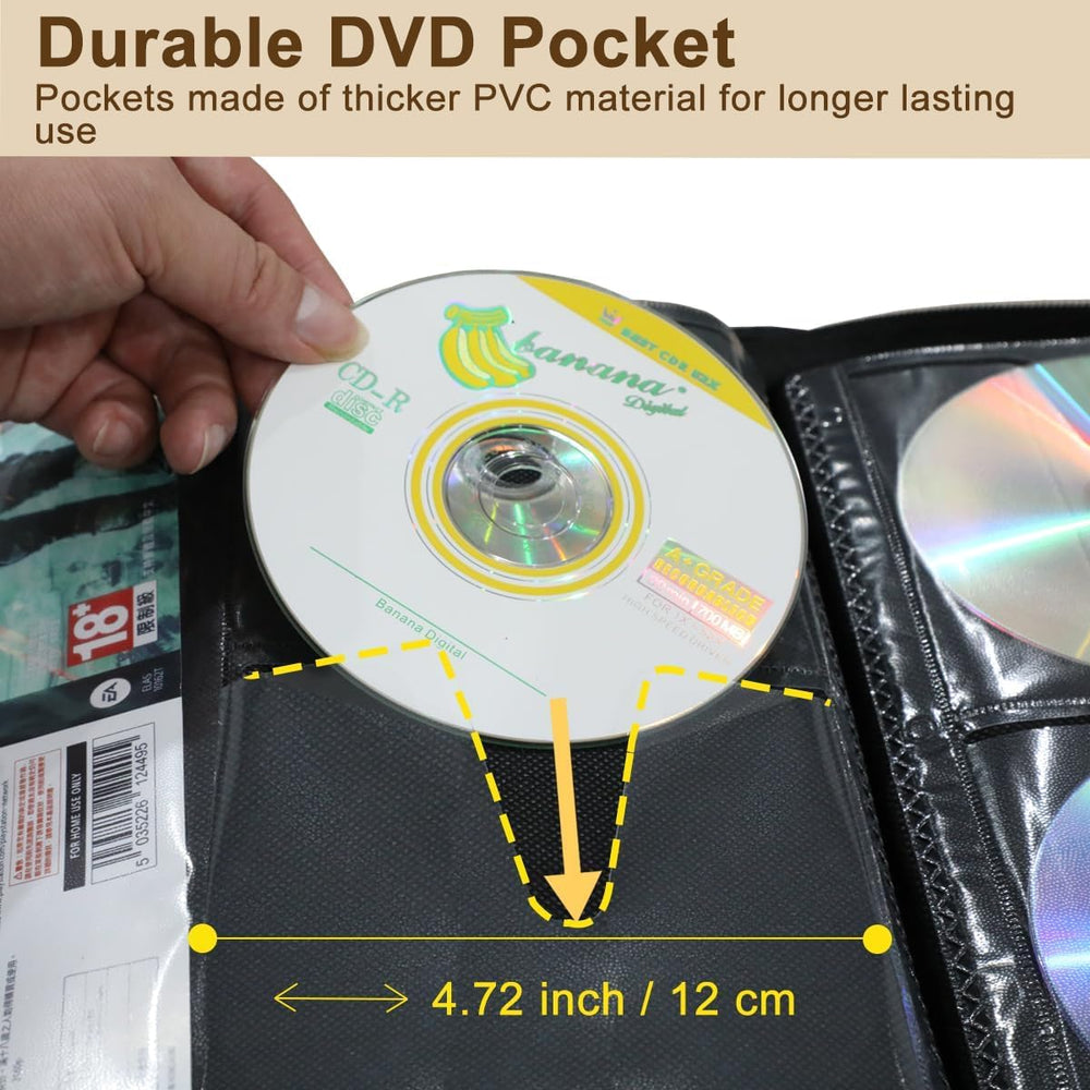 CD DVD Blu-ray Storage Binder with Handles, PU Leather Corver | Holds 200 Dis...