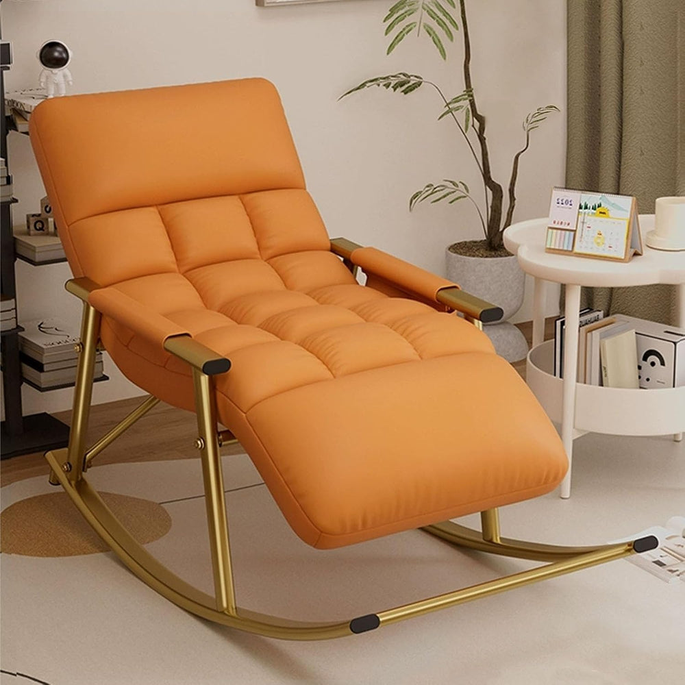Rocking Chair, Adjustable Backrest Chair with Side Pockets, Side Armchairs fo...