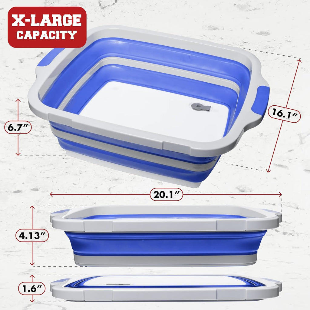 KITCHEN PERFECTION Collapsible XL Smoker & BBQ Prep Tub with Locking Lid & Cutting Board - Grill Caddy Container for Meat Marinating & Brine Perfect For Brisket, Turkey & Ribs - Best Gift For Men