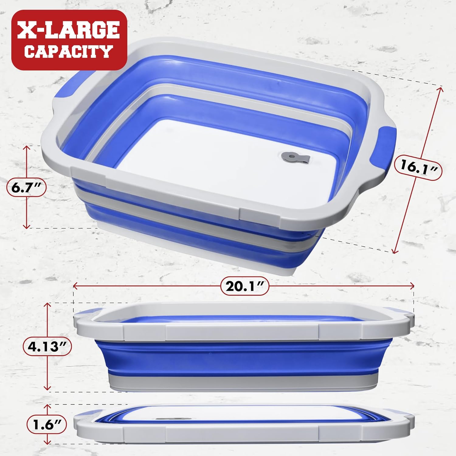 KITCHEN PERFECTION Collapsible XL Smoker & BBQ Prep Tub with Locking Lid & Cutting Board - Grill Caddy Container for Meat Marinating & Brine Perfect For Brisket, Turkey & Ribs - Best Gift For Men