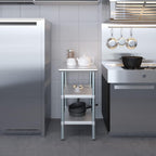 AmGood Stainless Steel Work Table with 2 Shelves | NSF | Metal Utility Table (18" Long x 30" Deep)