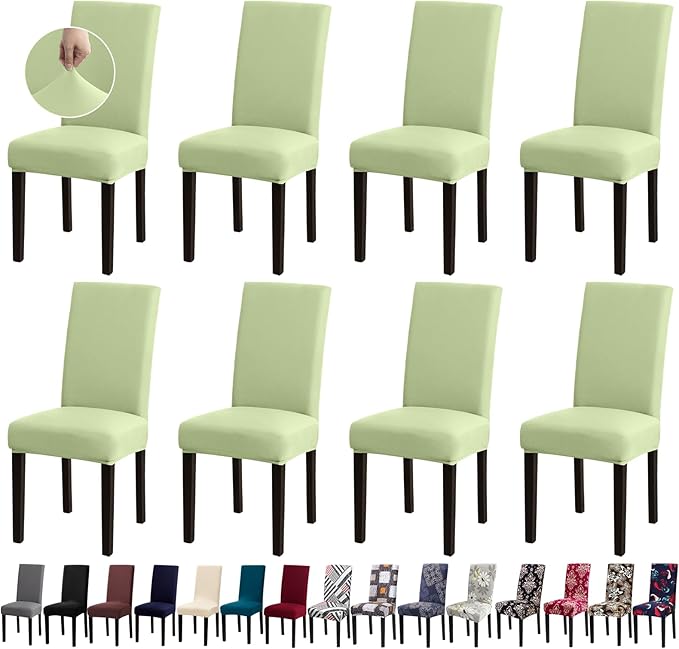 Chair Covers, Stretch Kitchen Chair Covers/Dining Room Chair Covers Set of 8, Removable Washable Dining Chair Slipcovers for Home, Hotel, Banquet