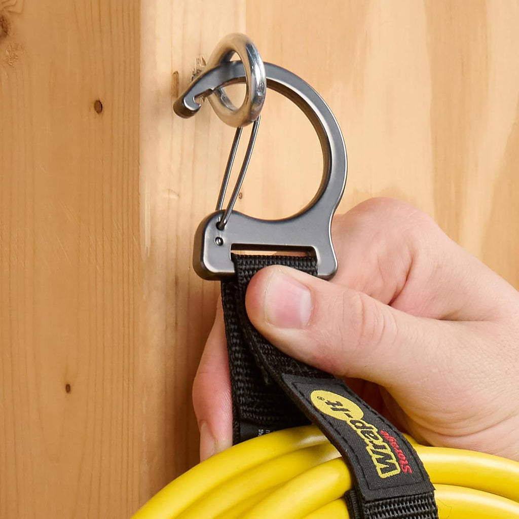 Wrap-It Storage Quick Clips - 20" (3-Pack) Black - Hose Organizer Straps with a Metal Clip to use as an Extension Cord Organizer or RV Hose Storage