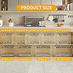 2-Tier Kitchen Cabinet Pull Out Shelf and Drawer Organizer Slide Out Pantry Storaqe Basket in Multiple Sizes (14" W x 21" D)