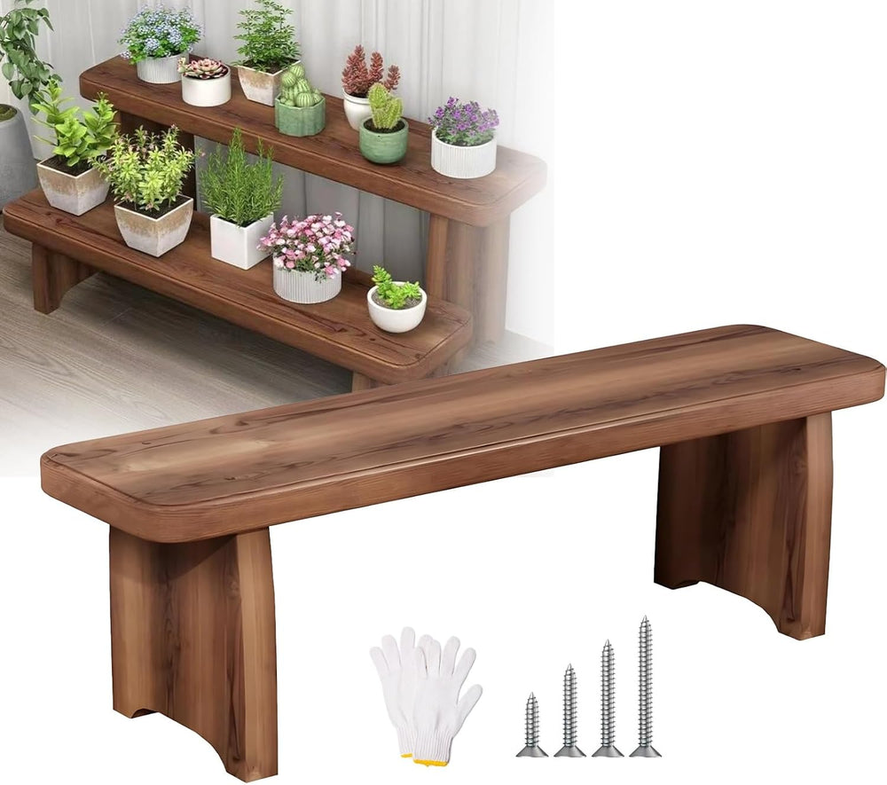 Outdoor Bench, Indoor Wood Bench for End of Bed, Entryway, Dining, Balcony, 2...