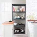 Sterilite 3-Pack 5 Shelf Unit, Heavy-Duty Shelving Storage Rack for Home and Garage, Gray - Multipurpose Plastic Organizer Shelves for Smart Organization