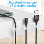 XHF 100pcs Adhesive Cable Wire Clips White, Outdoor Cable Management Wire Organizer Cord Holder for Under Desk, Car, Wall, TV PC Ethernet Cable