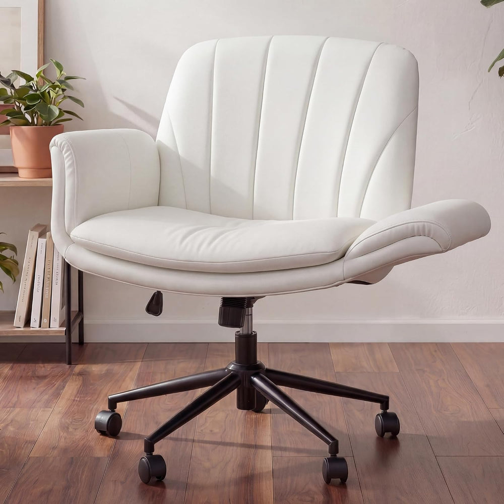 Dowinx Criss Cross Chair with Five-Level Adjustable Arms and Wheels - Comfort...