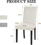 VECELO Upholstered Dining Chairs Set of 6, Fabric Wood Legs High Back for Kitchen Living Room, Beige
