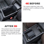 Center Console Organizer Compatible with 2026 2025 2024 2023 Honda CR-V Armrest Storage Box Coin and Glass Holder ABS Plastic Insert Secondary Storage Interior Accessories