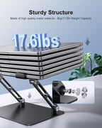 Adjustable Laptop Stand Ergonomic Computer Riser Aluminum Laptop Stand for Desk Portable Notebook Stand Laptop Riser Holder Compatible with 10-17.3’’ Laptops Tablets,Black