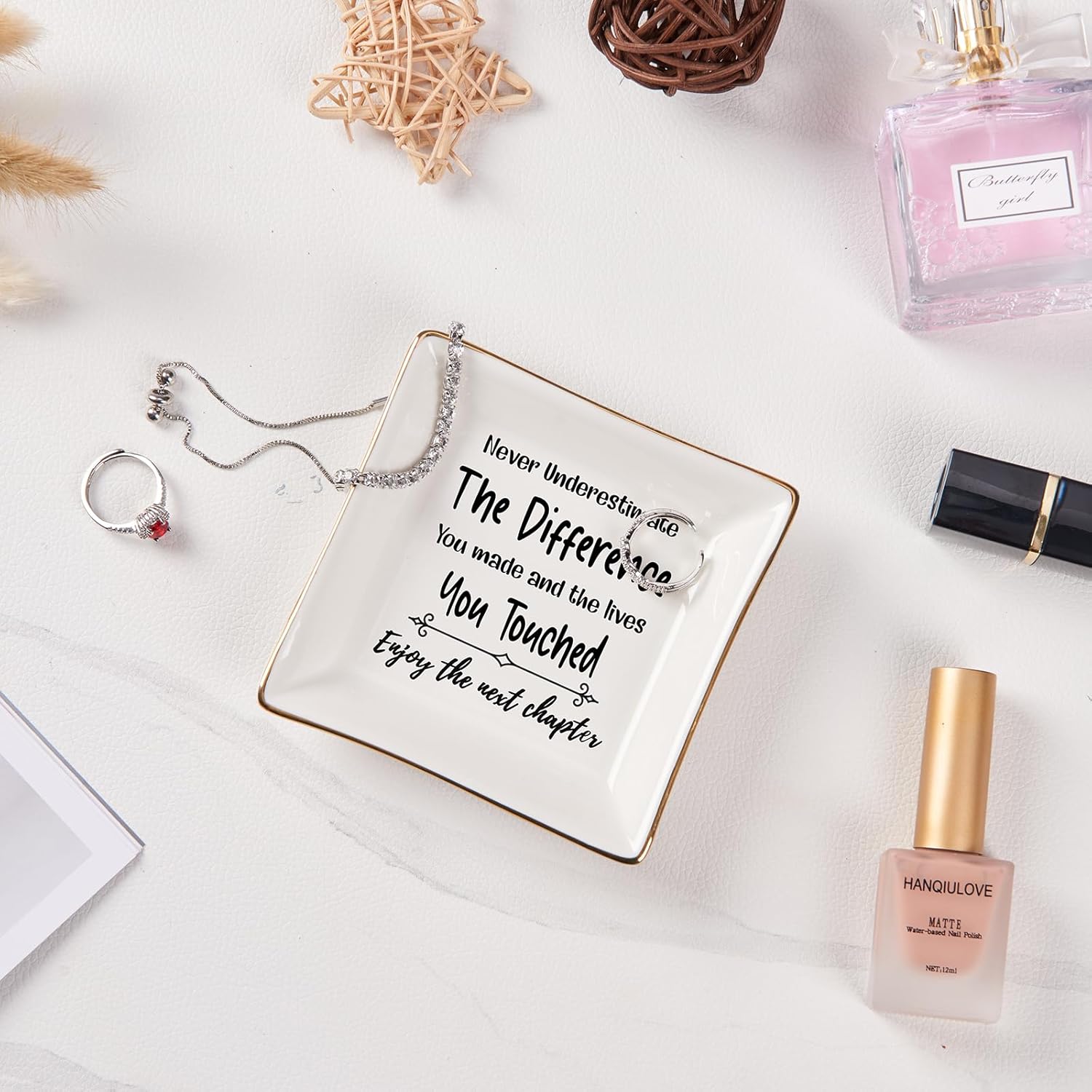 Spegiffu Retirement Gifts for Women Coworker Leaving Gifts Going Away Gift Retirement Gift Jewelry Dish for Friends Retired Teachers Nurses Doctor Boss Goodbye Farewell Gifts for Coworkers New Job