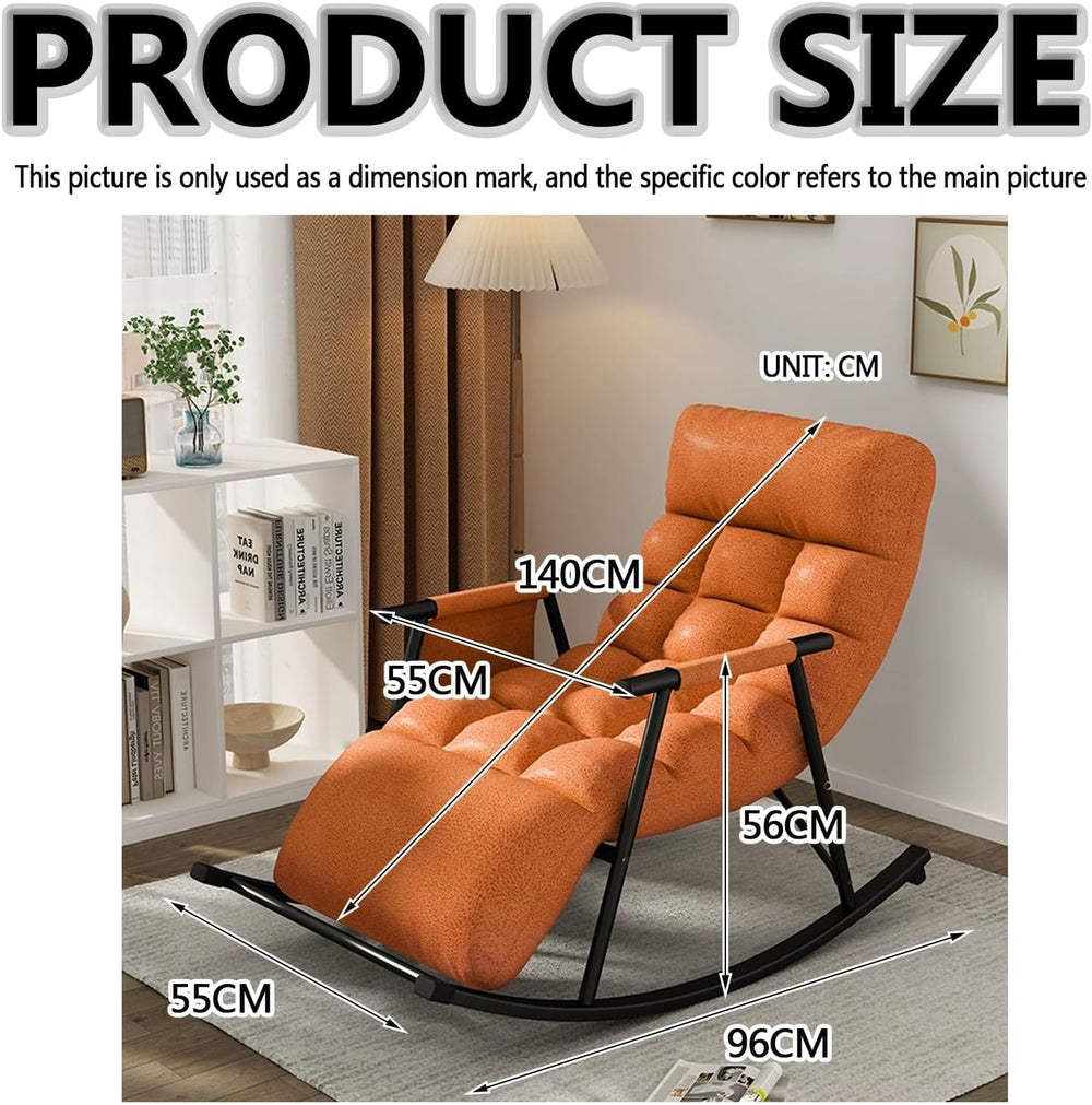 Leisure Rocking Chair and Footstool Set,Modern Living Room Rocking Chair with...