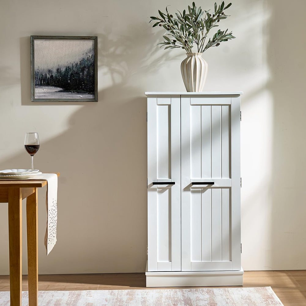 Pantry Cabinet with Storage,Freestanding Kitchen Hutch with Doors & Adjus...
