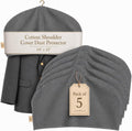 Shoulder Covers for Clothes - Breathable Garment Dust Covers Protectors for Suit, Coats, Jackets, Dress Closet Storage (Grey, Set of 5)