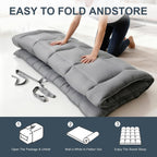 Japanese Floor Mattress Futon, Thick 5-Layer Roll Up Foldable Mattress, Comfortable Foam Tatami Mat Sleeping Pad (Gray, Twin)