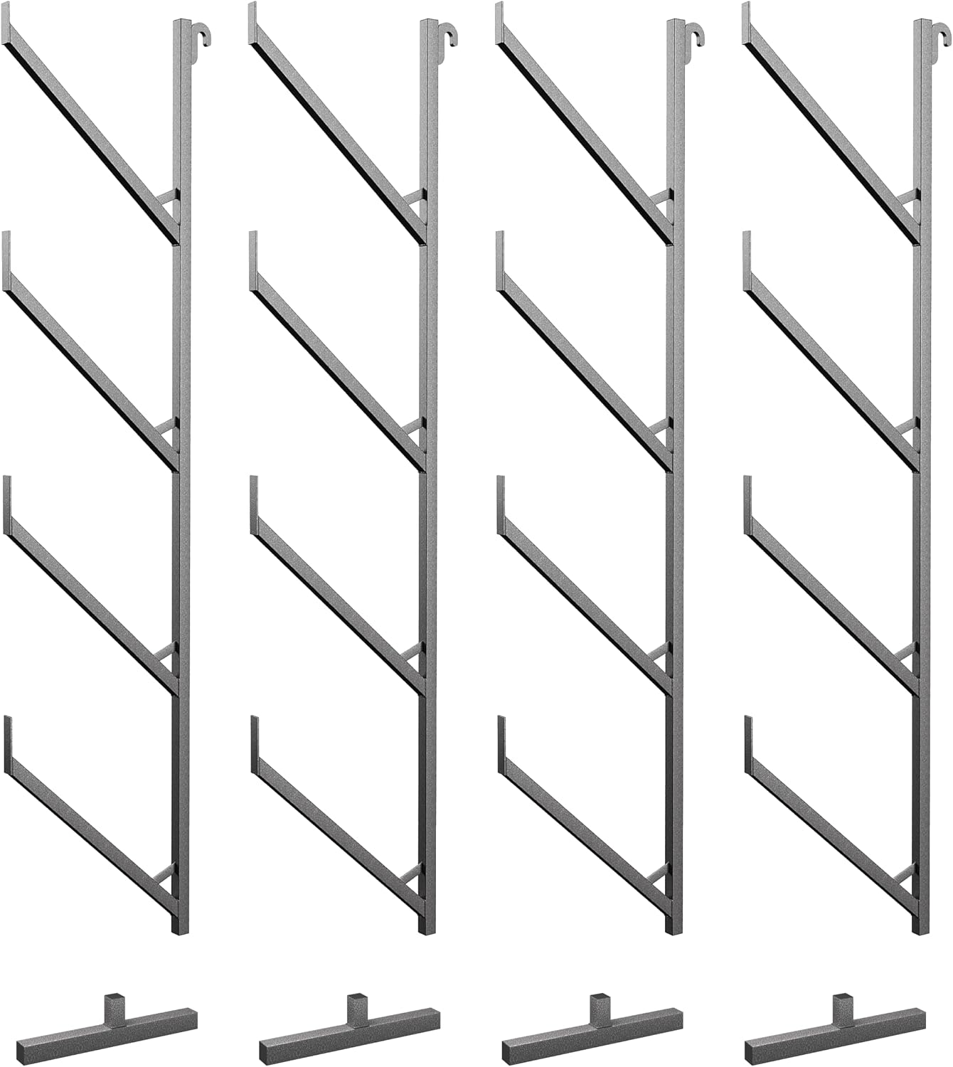 OAKMOORE Shipping Container Pipe Rack - Heavy Duty 4 Pack Shipping Container Pipe Storage Shelves for Jobsites - Conex Compatible - No Drilling Required