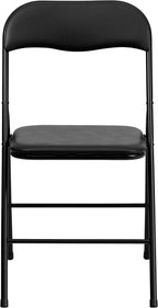 Flash Furniture Madison 5-Piece Folding Card Table and Chairs Set, Portable Event Table and Chairs Set, Black