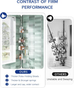 SEIRIONE Rustproof Shower Caddy Corner and Shower Organizer Corner for Bathroom,Corner Shower Caddy Tension Pole with 4 Adjustable Baskets for Shower Accessories, 34 to 116 Inch Height, Silver