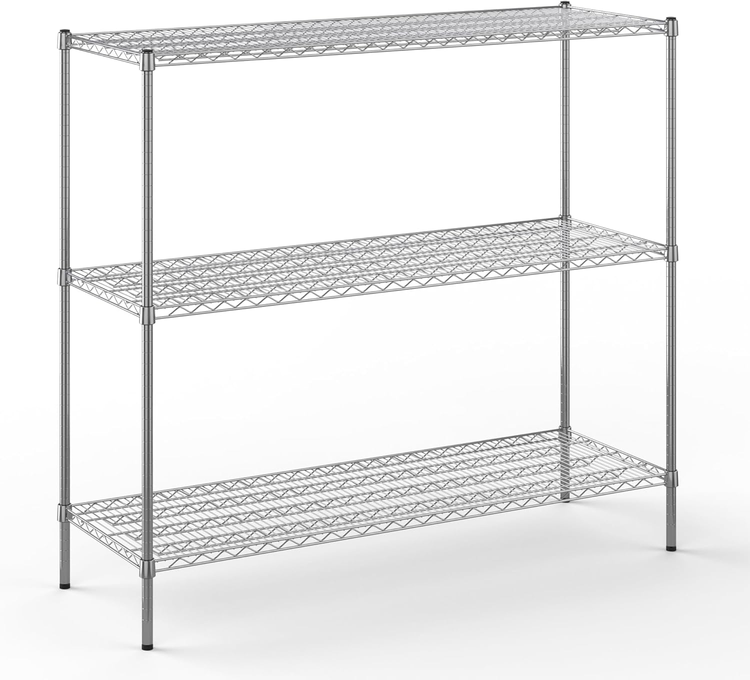 21" Deep x 60" Wide x 54" Height Wire Shelving Kit | 3-Tier | NSF Commercial Storage Rack Unit