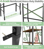 Over-The-Toilet Storage Rack 4-Tier,Bathroom Organizer Shelf Over Toilet,Adjustable Wooden Shelves and Basket,Freestanding Above Toilet Shelf,Space Saver for Rooms(Black Rack-Rustic Brown Shelves)