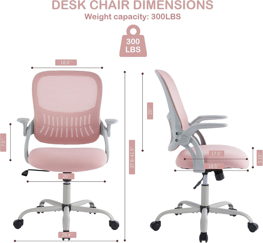 Office Ergonomic Desk Chair, Mesh Comfy Computer Work Chair with Armrests, Ro...