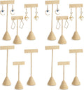 Marsui 12 Pcs Earring Display Set Earring T Bar Display Earring Holders with 3 Heights Earrings Display Stand for Jewelry(Linen Color)
