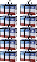 TAILI Extra Large Moving Bags, 10 Pack Clear Heavy Duty Totes for Storage with Visible Window, Wrap Around Handles, Storage Bags for Space Saving, Alternative to Moving Boxes