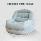 Giant Bean Bag Chair with Armrests - Oversized Cozy Seating for Adults, Corduroy Fabric & High - Density Foam Filling, Ideal Lounge for Living Room, Bedroom & Gaming Room (Mint Green)