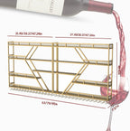 95in Large Wall Mounted Wine Rack 4 Tier Metal Wine Bottle Holder Modern Diamond Design Floating Bar Liquor Bottles Storage Rack for Home Restaurant Bar Decorative(Gold, 4 Tier - 95in)