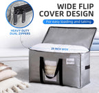 TAILI Extra Large Moving Bags, 12 Pack Silver Heavy Duty Totes for Storage with Visible Window, Wrap Around Handles, Storage Bags for Space Saving, Alternative to Moving Boxes