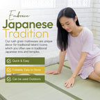 MIINA Japanese Traditional Tatami Mat, Igusa (Rush Grass) Floor Mattress, Futon, 55"x78" (Full, Natural)