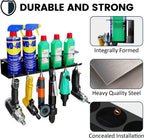 UNITEDPOWER Pneumatic Tool Holder/Aerosol Rack Combo, Wall Mounted Spray Can Bottle Holder, Air tool organizer, for Garage and Workspace, 5 Cans and 6 slots