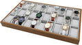 Wooden Watch & Jewelry Tray Organizer - 24/30 Grid Display Holder with Removable Pillow for Men & Women's Storage (30 Grid)